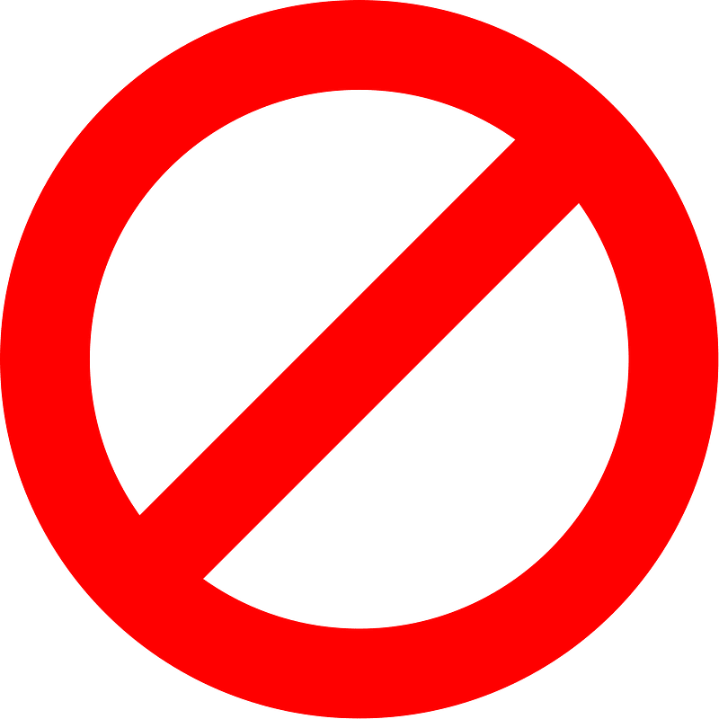 Circle slash NO symbol