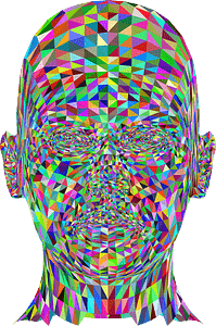 Colorful Wireframe Head