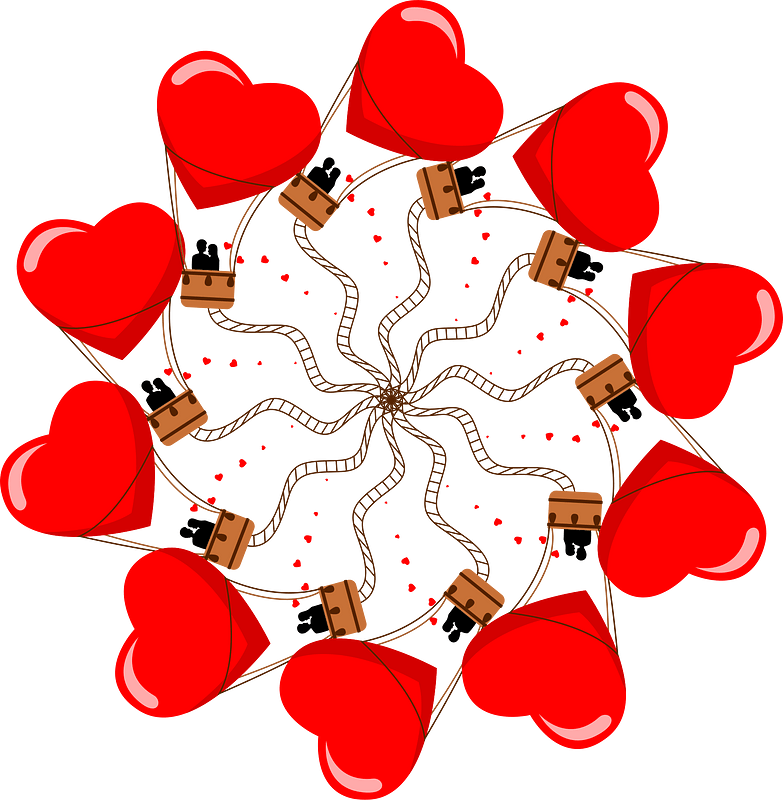 Hot Air Balloon Lovers Mandala
