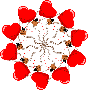 Hot Air Balloon Lovers Mandala