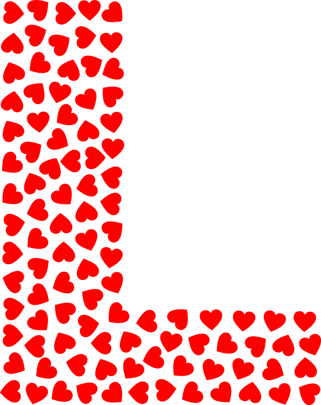 Valentine Hearts Alphabet Font L