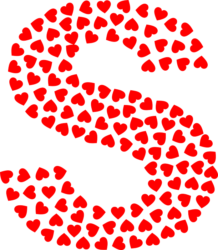 Valentine Hearts Alphabet Font S