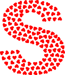 Valentine Hearts Alphabet Font S