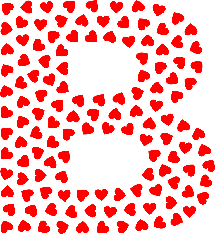 Valentine Hearts Alphabet Font B