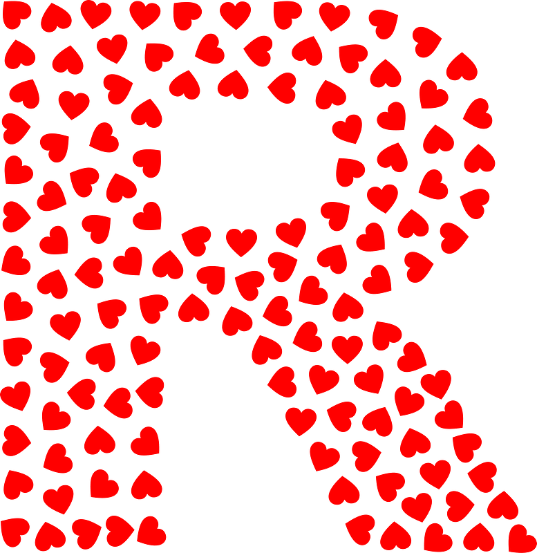 Valentine Hearts Alphabet Font R