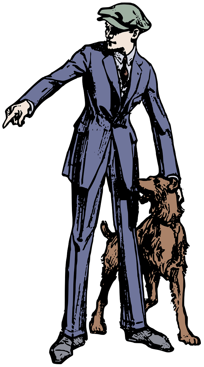 Boy in a Suit with a Dog - Colour