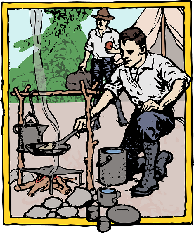 Man Camping - Colour