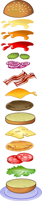 Exploded burger