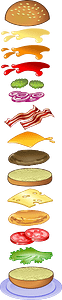 Exploded burger