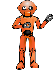 Orange Cartoon Robot