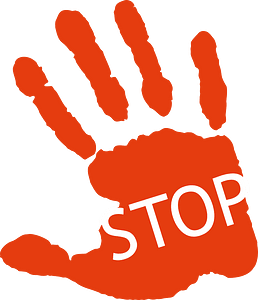 Stop Sign Hand Print Silhouette