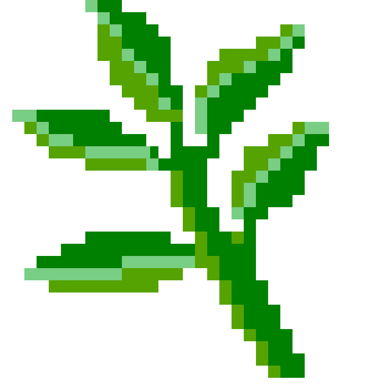 green pixel leaves