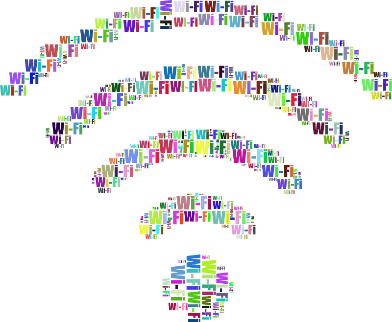 WiFi Signal Typography Colorful