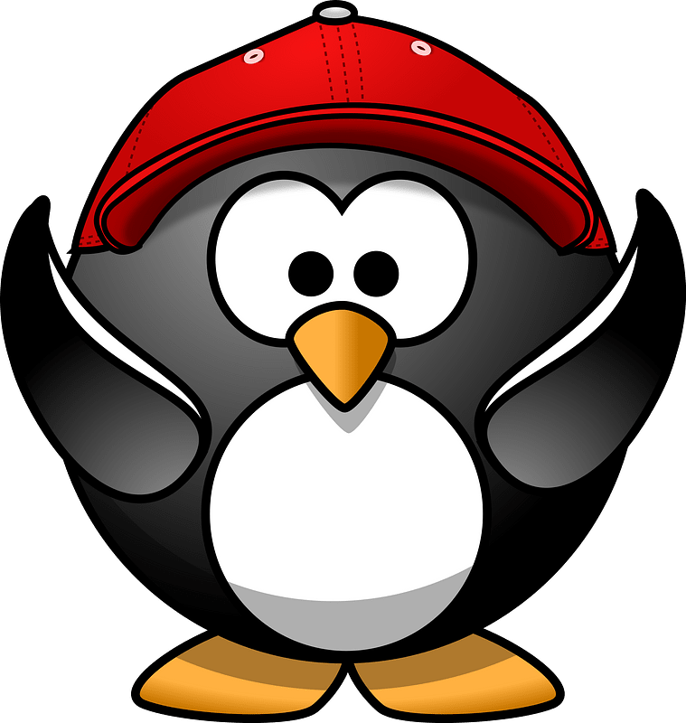 Happy penguin with cap