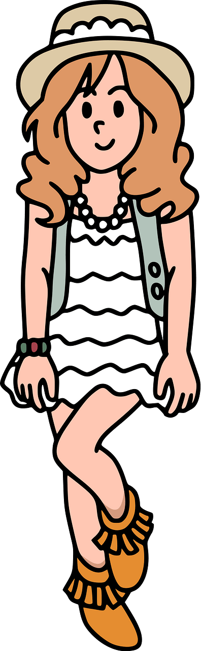 Teen girl in white dress