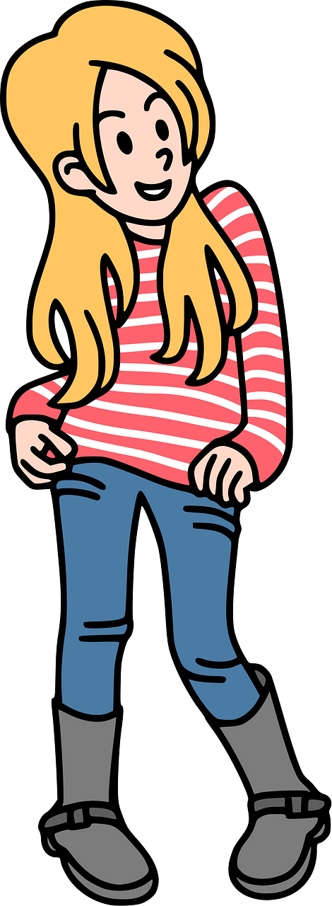 Teen girl in jeans