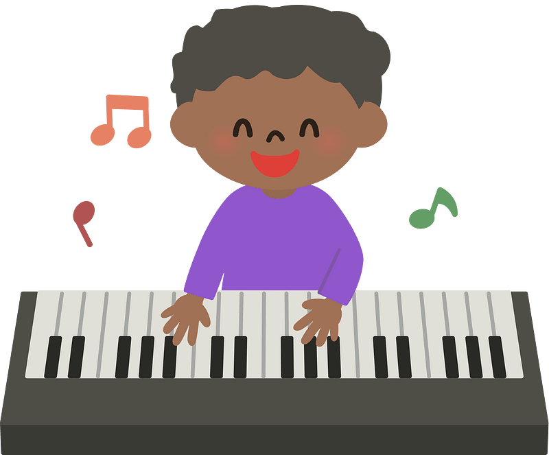 African Kid Playing Piano