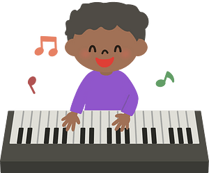 African Kid Playing Piano