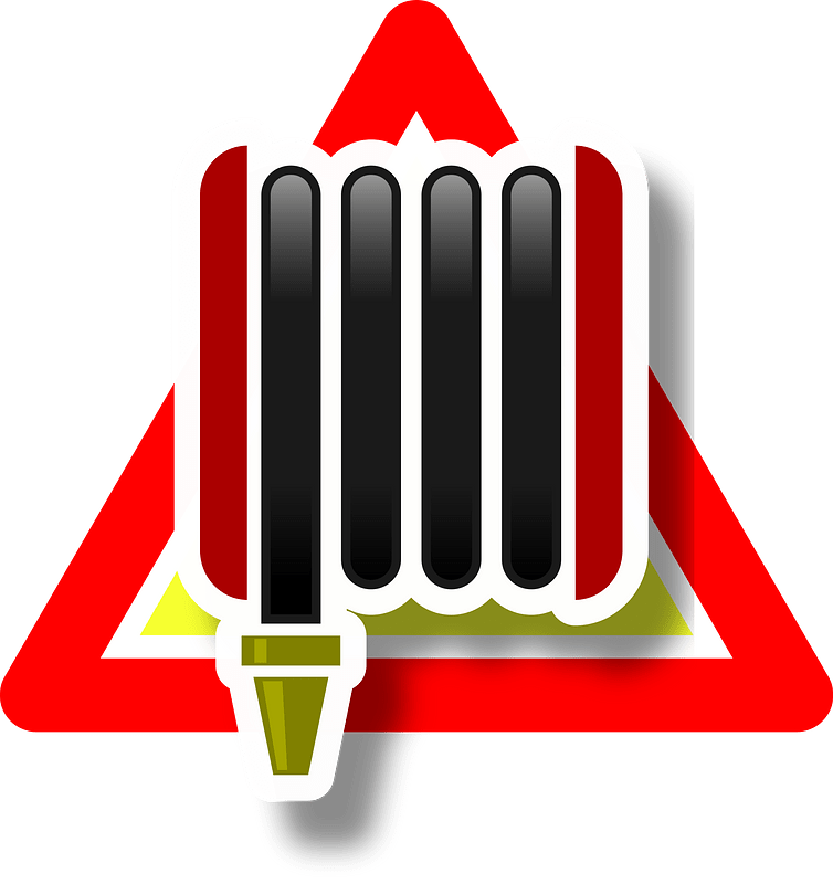 Warning armed fire tap icon