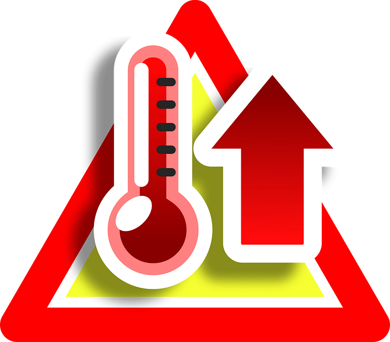 Warning high temperature icon