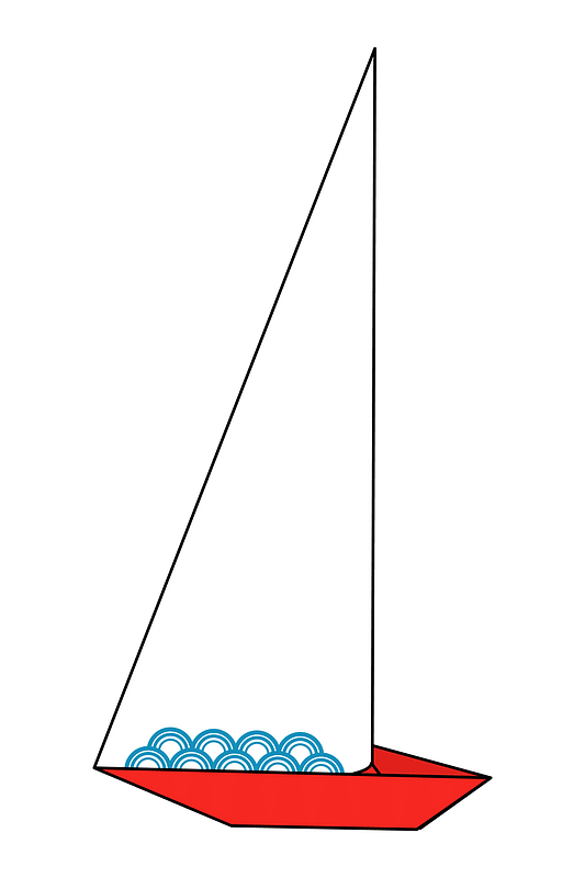 Origami sailboat