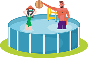 Playing in a Backyard Pool