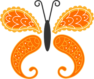 Decorative Butterfly By Linnaea Mallette Isolated Vectorized 2