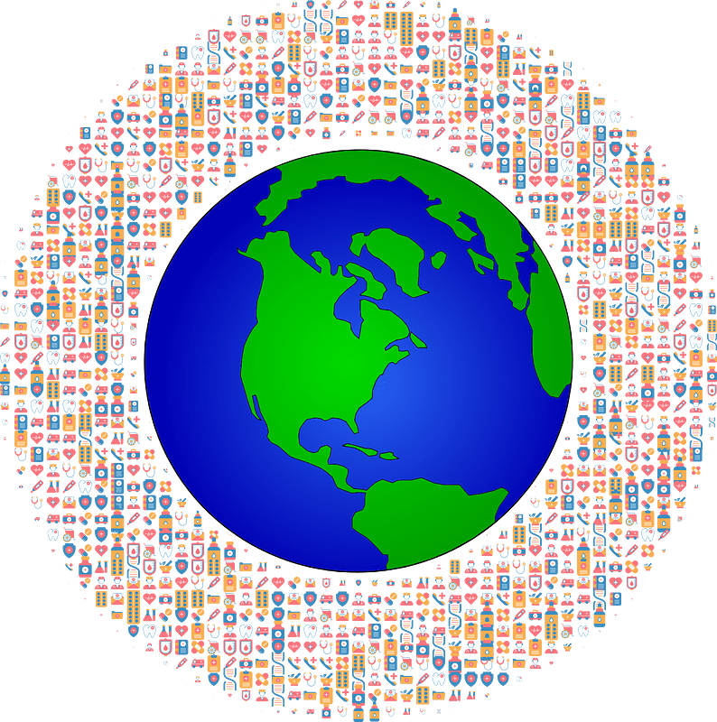 Medical Icons Frame Earth
