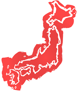 Colour Drawn Map of Japan
