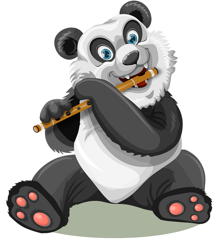 Panda Playing a Flute