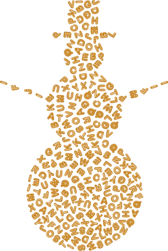 Gingerbread Alphabet Snowman