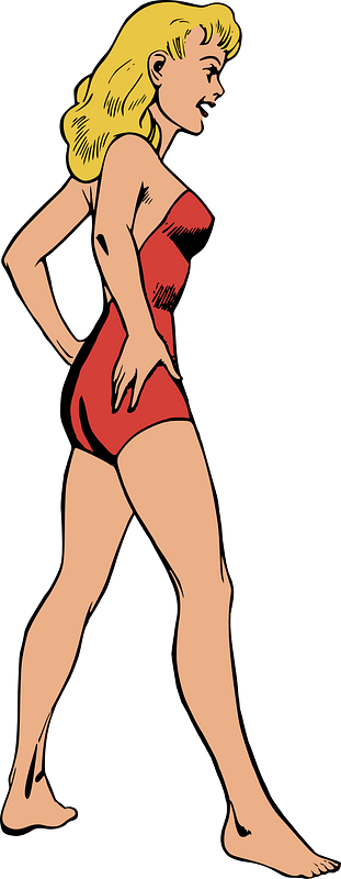 Blonde swimsuit girl