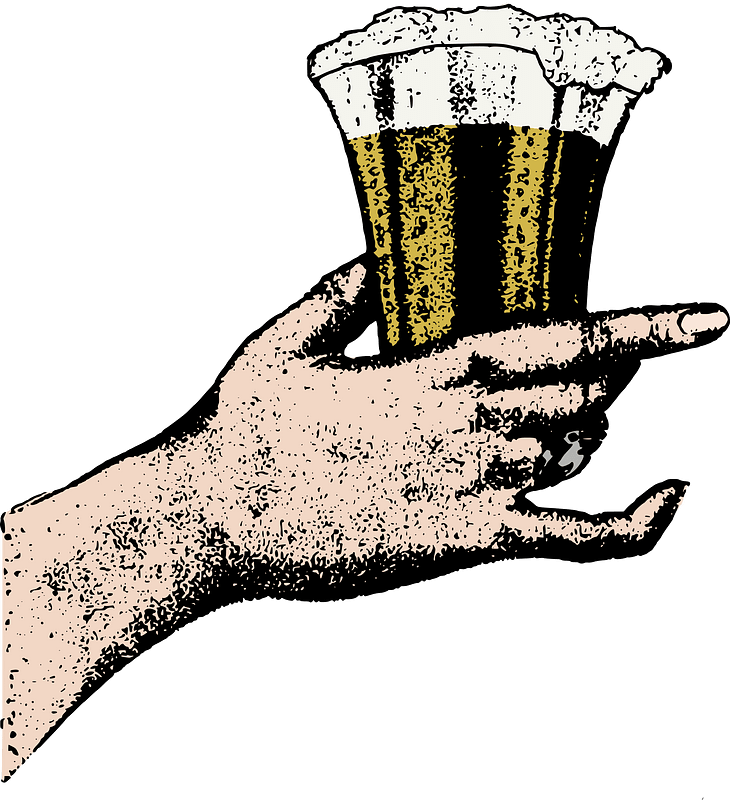 Hand Holds a Glass of Beer