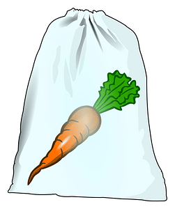 Plastic bag with carrot