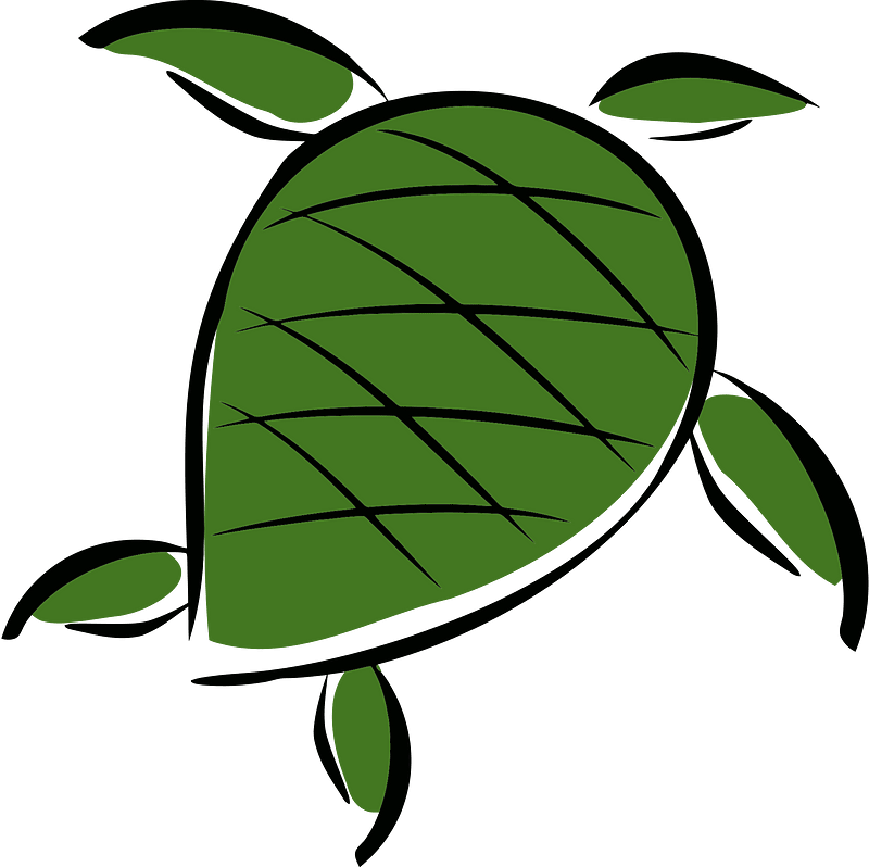 simple stylized sea turtle