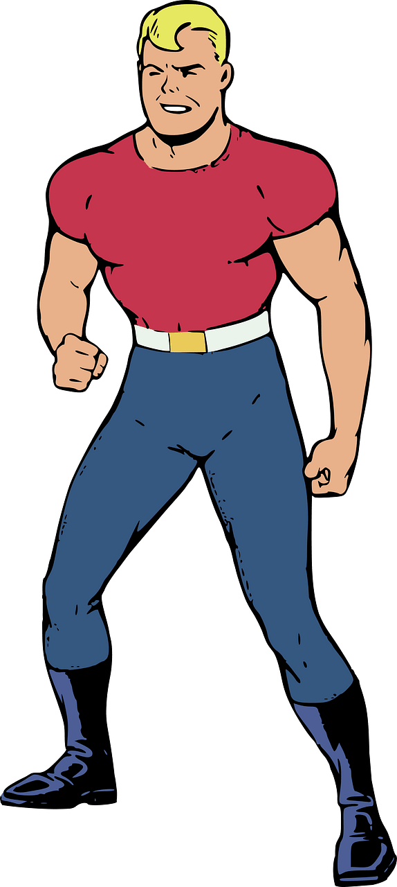 Muscular guy getting ready for a fight