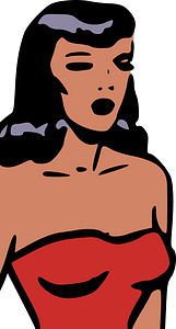 Woman in red dress