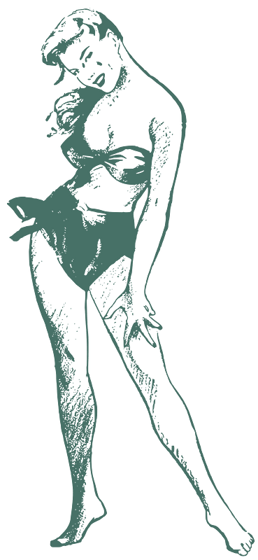 Teal Pin Up Lady
