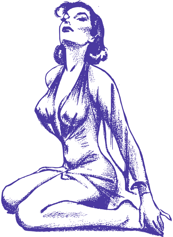 Blue Pin Up Lady