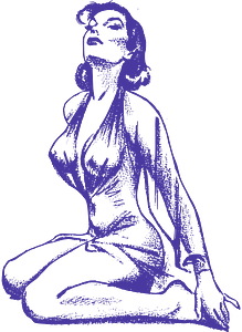 Blue Pin Up Lady