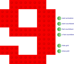 Countdown with different colored digits