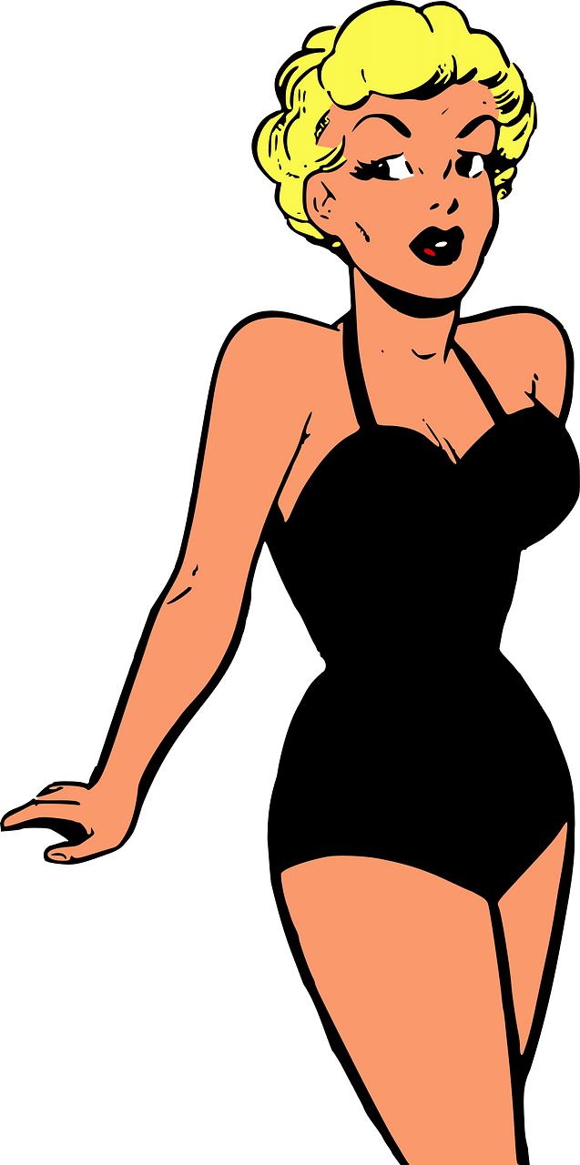 Retro swimsuit woman