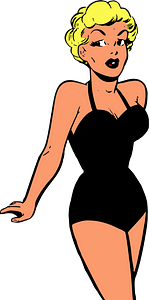 Retro swimsuit woman