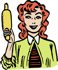 Rolling pin woman