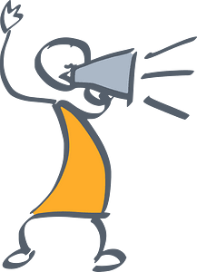 Human with megaphone