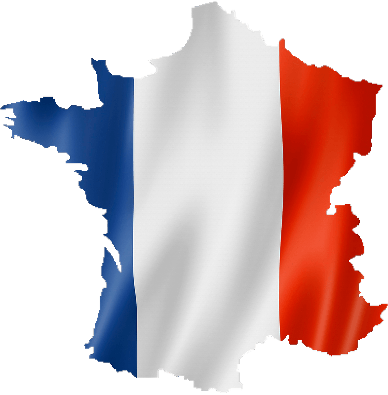Map of France with flag