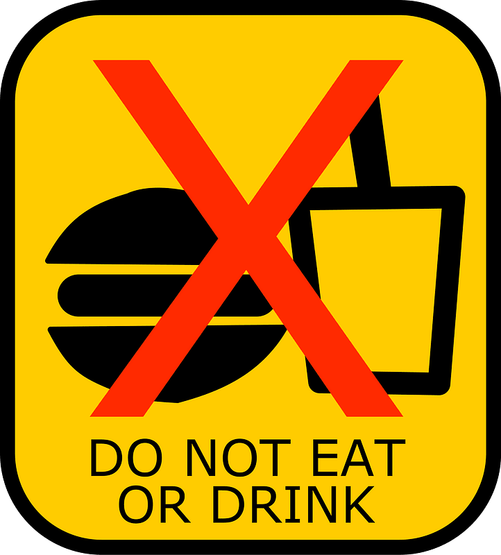 Do Not Eat or Drink Sign