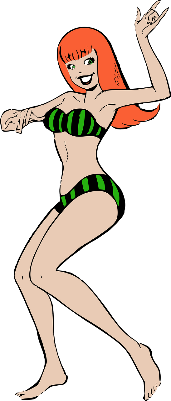 Redhead beach babe