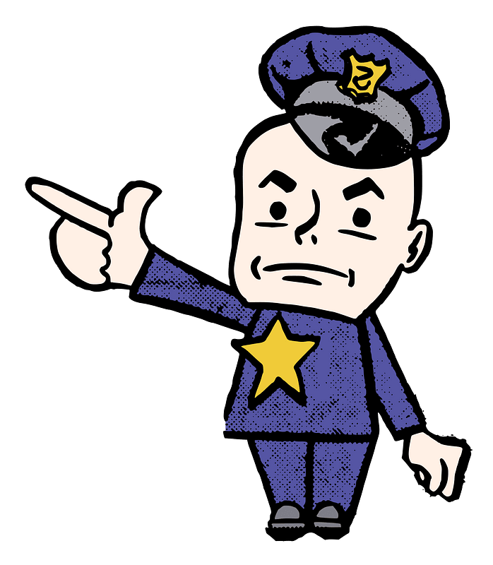 Old School Cop Pointing