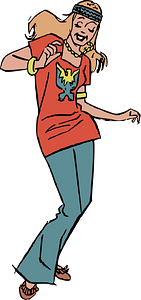Dancing hippie girl